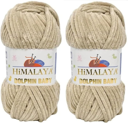 Himalaya Dolphin Baby Yarn 100% MicroPolyester Lot of 2 skn 264 Yards 2x100gram Super Bulky :6 Baby Chenille Yarn (80317)...