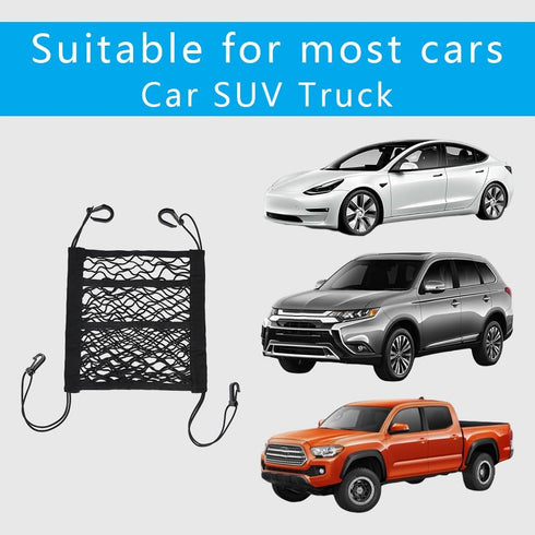 Car Organizer, Car Backseat Organizer, 3-Layer Car Mesh Organizer, Four-Side Elasticity Car Purse Net, Barrier of Backseat Pet Kids, Car Interior ...