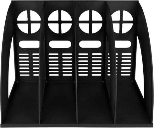 SAYEEC Sturdy Magazine Holder 4 Compartments Plastic Desktop File Organizer File Dividers Office Organizer Storage Document Magaizne Rack Display ...