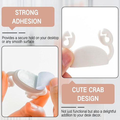 4PCS Crab Cord Organizer Cable Clips, USB Cable Organizers for Home Office Desk, Self-Adhesive Cable Holder,Wire Organizer & Decor...
