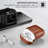 AirPods Leather Case, ICARER Genuine Leather AirPod case with Keychain and Led Light for Apple AirPods 2 Case & Airpods 1, Support Wireless Chargi...