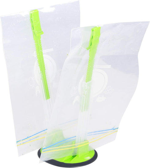 Baggy Rack-Pack of 2 Bag Holder for Plastic Bags, Plastic bag bracket, No-hands Food Storage Bag Holders...