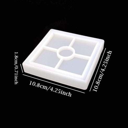 Honbay 2PCS Silicone Coaster Molds Square Shape Coaster Resin Molds Jewelry Storage Plate Dish Casting Mold for Craft Jewelry Making...