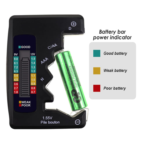 Digital Universal Battery Tester Battery Checker for All Battery C AA AAA D N 9V 6F22 1.5V Button Cell Small Mini Batteries...