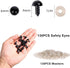Vanblue Safety Eyes 260PCS 6mm Plastic Black Craft Eyes with Washers Teddy Bear Eyes for Amigurumi Stuffed Animals Crochet Toys Crafts Making Hall...