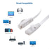 Cable Matters Cat6 Snagless Long Flat Ethernet Cable 50 ft in White with Nail-in Cable Clips...