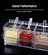 Seasoning Box with Spoon 4 Compartments Multi-Grid Spice Storage Container storage Tool for Kitchen Herb Spice Tools Gadgets...