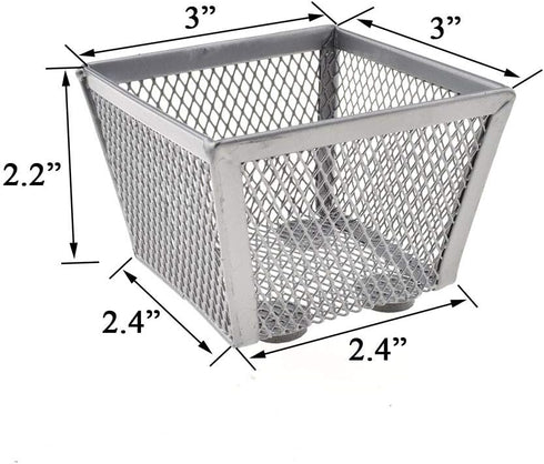 HAHIYO Stackable Paper Clip Mesh Holder Cup 2.2" Height 2 Pack Silver Sturdy Paperclip Holder Container for Desk Drawer Organizer Collection for H...