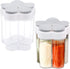 2 PCS Travel Spice Containers, 5 in 1 Camping Seasoning Jars, Clear Plastic Condiment Bottle for Camper, Hiking, BBQ, Picnic...