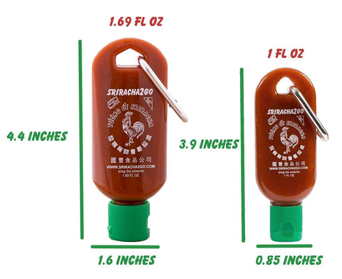 Sriracha2Go Sriracha Mini Keychain Combo Pack - 1.69oz Original and 1oz Mini-S2G (Shipped Empty)...