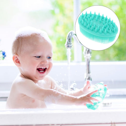 Baby Silicone Body Bath Brush Cradle Cap Brush Soft Hair Massage Brush Hair Scalp Massager for Newborns Toddlers Kids Shower...
