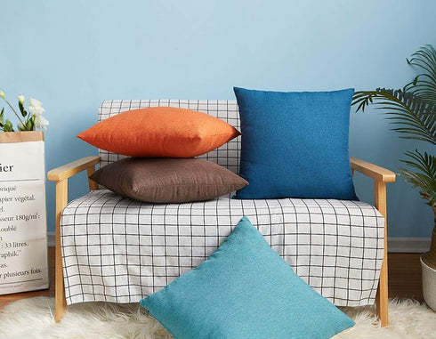 4TH Emotion Outdoor Waterproof Throw Pillow Covers Garden Cushion Case for Patio Couch Sofa Polyester Home Decoration Pack of 2, 20 X 20 Inches Tu...