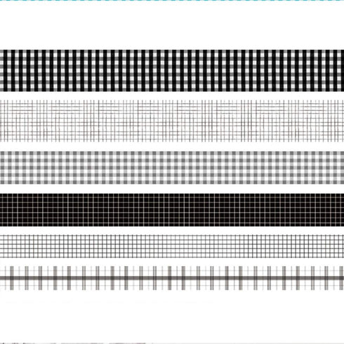 YUBX 6 Roll Washi Tape Set VSCO Decorative Tape for DIY Crafts, Journals, Planners, Scrapbooking, Wrapping (Black)...