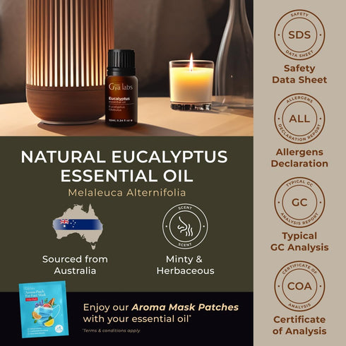 Gya Labs Eucalyptus Essential Oil for Diffuser - 0.34 Fl Oz - 100% Pure Natural Eucalyptus Oil for Skin, Humidifier, Candle Making & Aromatherapy ...