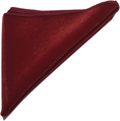 King & Priory Dark Red Velvet Pocket Square, Handkerchief...