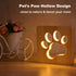 Dog Paw Wood Night Light, Puppy Art Decor Lettered Slat Box Sign, Cartoon Hollow Design for Dog Lover Bedroom, Children Kids...