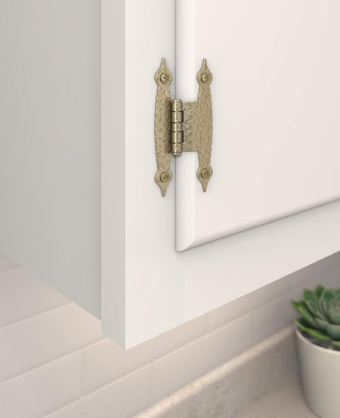 Amerock BPR3406BBZ | Cabinet Hinge | 3/8 in (10 mm) Offset Non-Self Closing Face Mount | Golden Champagne | Kitchen Cabinet Door Hinge | 1 Pair/2 ...