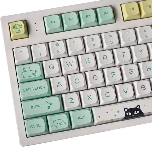 Cat Theme -135 Key XDA Standard Opaque Mechanical keycap Support Most Keyboards PBT Material (61-131 Keys)...