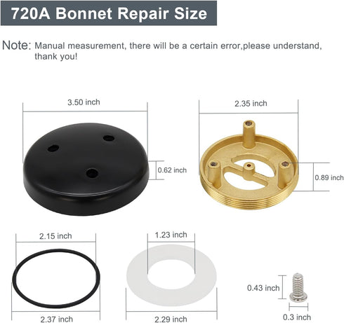 2 pack 720A Bonnet Repair Kit for Wilkins 1/2, 3/4 and 1 Inch Pressure Vacuum Breaker...
