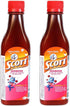 DECA EXPERTS Emulsion de Scott Aceite de hígado de bacalao sabor Cereza - pack de 2 de 6.1 fl oz - 180 ml - con vitamina A y calcio, suplemento di...