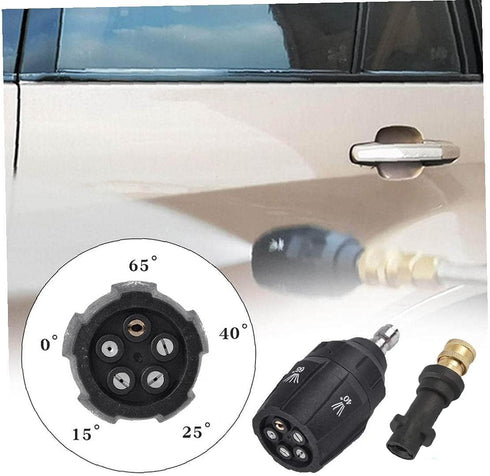 5 in 1 Pressure Washer Rotating Turbo Adjustable Nozzle Tip 4000 psi and 1/4'' Quick Connect Fitting Pressure Washer Gun Adapter for Karcher K2, K...
