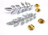 yueton?2 Pairs Metal Golden and Silver Leaves Brooch Suit Shirt Collar Decoration Parts...