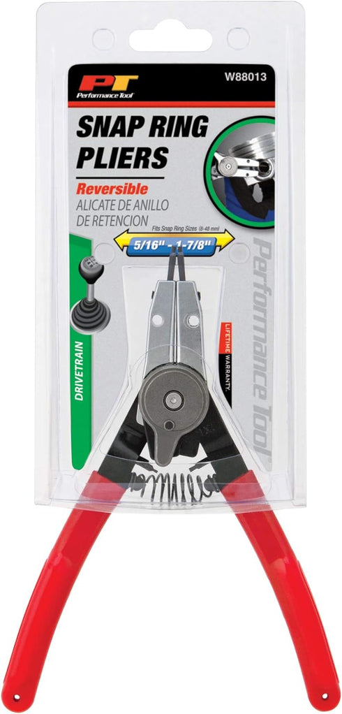 Performance Tool W88013 7-inch Internal/External Snap Ring Pliers with Cushion Grips, Hex Key and Spare Tips...
