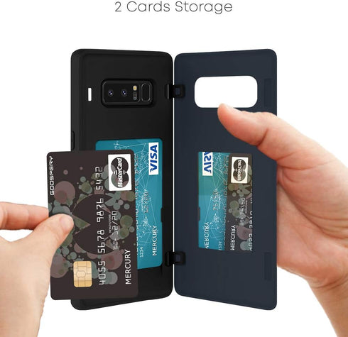 GOOSPERY Galaxy Note 8 Wallet Case with Card Holder, Protective Dual Layer Bumper Phone Case (Midnight Blue)...