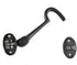 Renovators Supply Manufacturing Door Latch Lock 4.5 in. Black Wrought Iron Swivel Style Hook and Eye Latch for Door with Mounting Hardware...