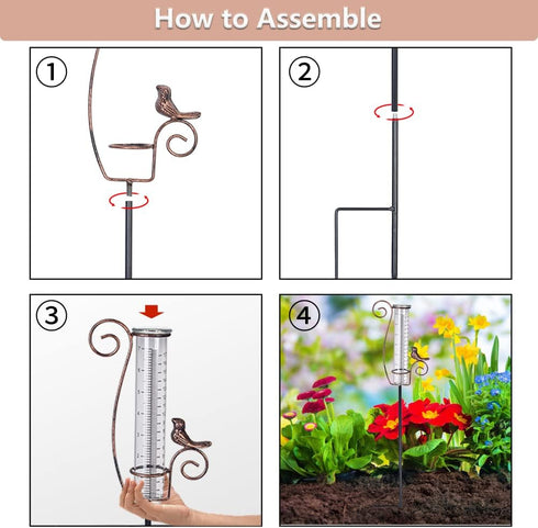 Rain Gauge Outdoor, 7 Inch Rain Gauges for Measuring Precipitation, Garden Yard Decor...