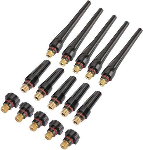 Fafeicy 57Y02(Long) 57Y03(Medium) 57Y04(Short) Back Caps, for TIg Welding Torch WP-17/18/26 Tig Welding Back Caps High Temperature Resistance(15pc...