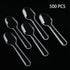 500 Pcs Disposable Clear Plastic Mini Spoon Best for Jelly Pudding Yogurt Ice Cream Desert Cake Appetizer Party...