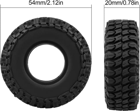 1.0 RC Tires w/Foam All Terrain Tire for TRX4M SCX24 1/18 1/24 Crawler Truck, 54 * 20mm...