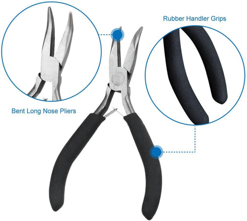 Anezus Jump Rings for Jewelry Making Supplies with Jump Ring Pliers (1200Pcs Dull Silver and Bright Silver)...