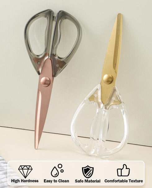 Kitchen Shears Scissors&Sharp Scissors, ARCHIKING 8.0inch Cooking Scissors-Meat and Poultry Shears, Dishwasher Safe, Acrylic Handel Scissors All P...