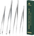 4 Pcs Kitchen Cooking tongs,12" & 10" Stainless Steel Kitchen tongs Set,Professional Food Tweezers for Cooking,Repairing,Seafood,BBQ...