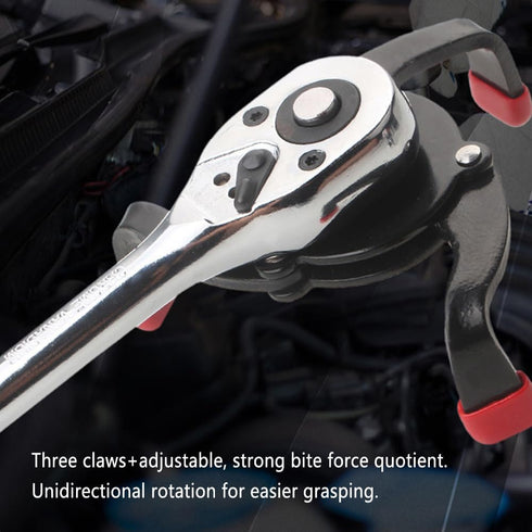 Oil Filter Wrench,3 Jaw Adjustable Oil Filter Wrench Tool for 2-3/8" to 3-7/8",Universal Oil Filter Removal Tool with 3/8" Oil Filter Socket Set...