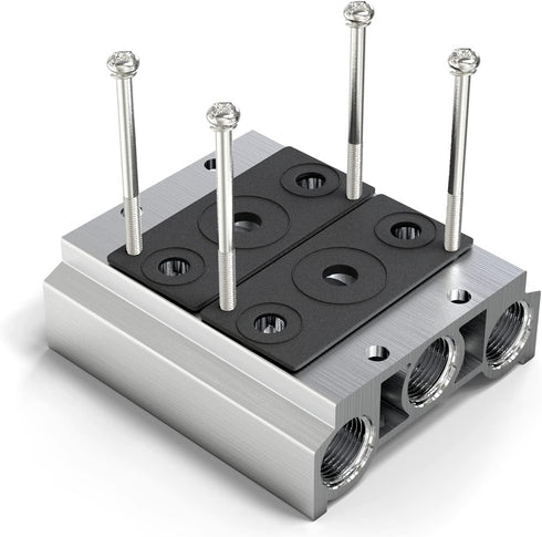 TAILONZ PNEUMATIC 200M 2-Position Manifold 4V210-08 1/4 Inch Solenoid Valve Base Manifold Solenoid Valve Base With Accessories...