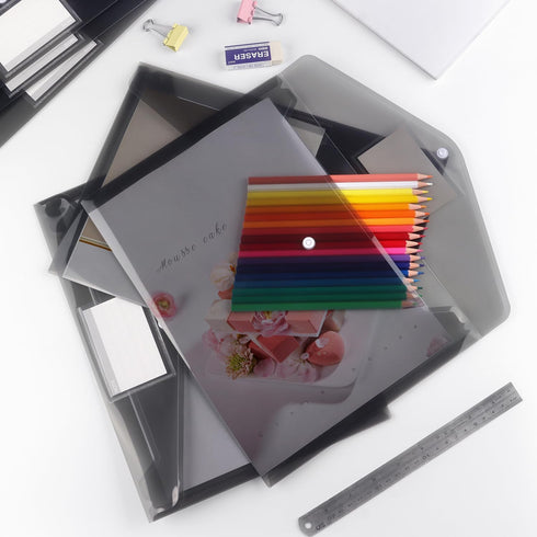 Tamaki 6 Pack Plastic Envelopes Poly Envelopes, Clear Document Folders Plastic File Folders for Home Work Office Organization, Letter Size/A4 Size...