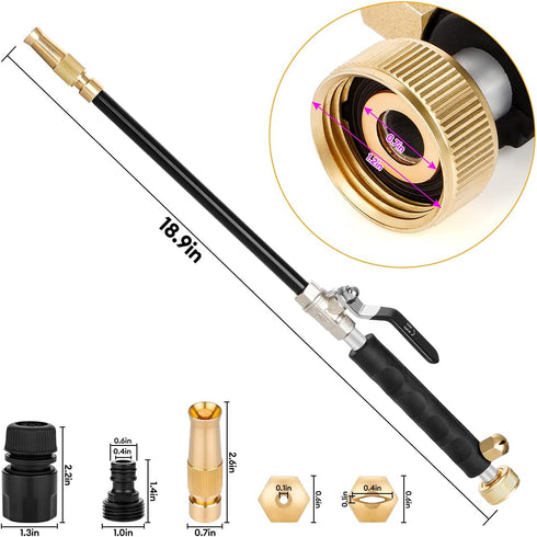 Hydro Jet Power Washer Gun, Wand Water Gun with 3 Power Washer Hose Nozzle Watering Sprayer for Patio Sidewalk Car Window Garden Washing...