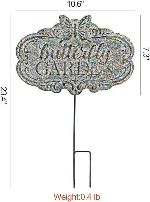 All Chic Garden Stakes Decorative Butterfly Garden Stake Garden Signs Decorative Outdoor Outdoor Garden Signs Metal Wall Sign Yard Sign Stakes(Inc...