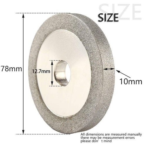 3''x 1/2''x 2/5'' Flat Diamond Grinding Wheel Grit 150 Grinding Hard Alloy Cutter, Glass, Tiles, Tungsten Sharpener and Ceramics for Grinder Cutte...