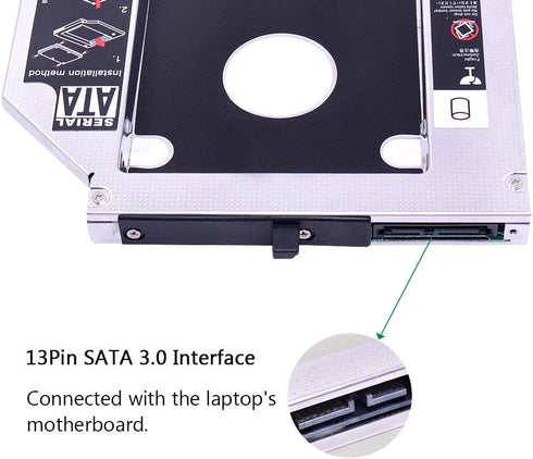 2nd HDD SSD Hard Drive Caddy Tray Replacement for Lenovo Thinkpad T420 T430 T510 T520 T530 W510 W520 W530, Internal Laptop CD DVD ROM Optical Modu...