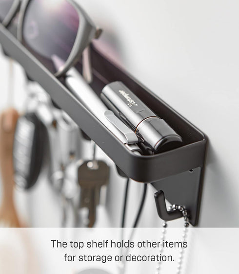 Yamazaki Home Magnetic Key Rack with Tray Steel One Size Black...