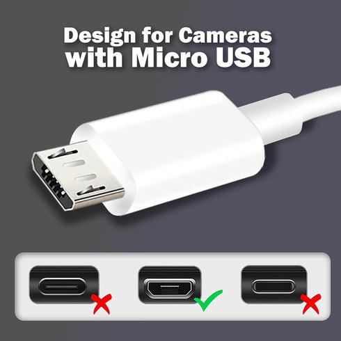 16.4ft 5M Power Extension Cable for Wyze Cam, YI Camera, Nest Cam, Blink, Netvue, Kasa Cam, Cloud Camera, Furbo Dog, Arlo Q, USB to Micro USB Exte...
