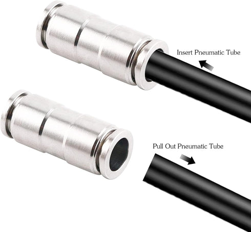 4mm Union Straight Push to connect fittings Stainless Steel Pneumatic Push Connectors,CEKER 4mm x 4mm Tube Quick Connect Fittings Air Line Fitting...