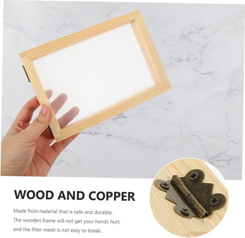 CORHAD Classic Wooden Frame Paper Making Kit - 2pcs DIY Craft Screen Printing Frame - Wooden Paper Making Mould and Deckle - Ideal for Handmade Pa...