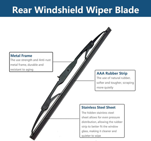 Rear Windshield Wiper Arm Blade Set for Chevy Equinox 2018-2020/ GMC Terrain 2018-2020/Chevy Bolt EV 2017-2020 Chevy Blazer 2019-2020/Buick Envisi...
