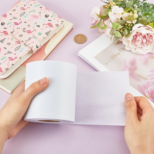 GORGECRAFT Light Weight Non-Woven Fusible Interfacing 3.94" x 21.87Ys White Iron-On Polyester Apparel Single-Sided Interfacing for Sewing Quilting...