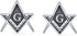 Shield Round Freemasons Compass Symbol Masonic Cuff Links For Men Blue Black Enamel Two Tone Silver Or Gold Tone Stainless Steel Hinge Bullet Back...